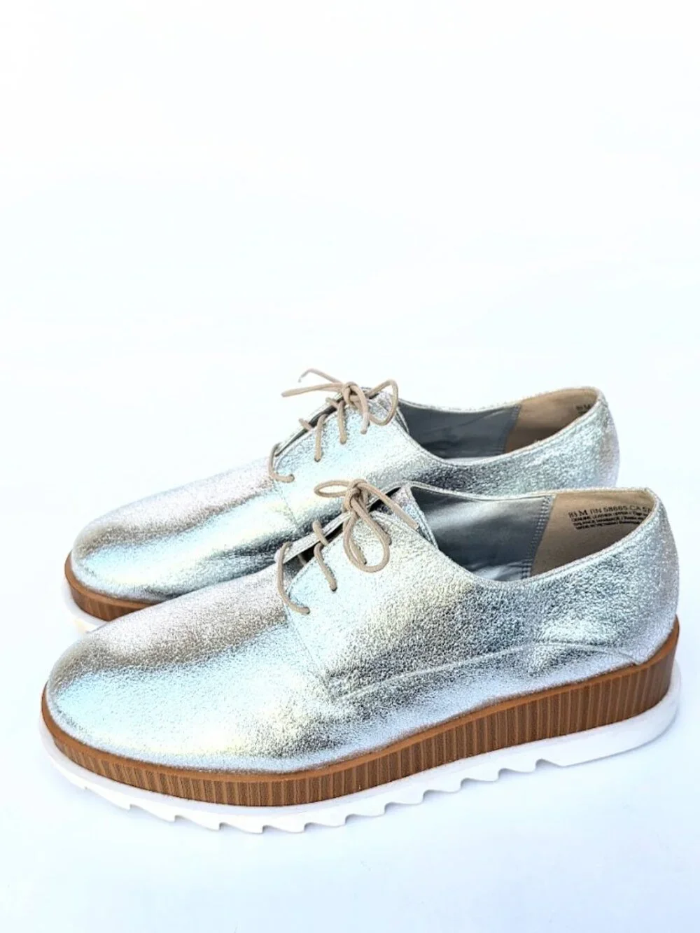 Treasure & Bond Noah Metallic Silver Platform Derby 8.5